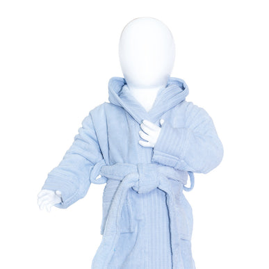 Baby Badstof Badjas Capuchon Licht Blauw One Towelling
