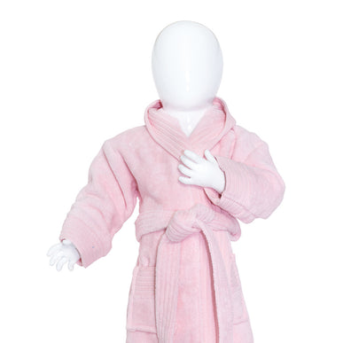 Baby Badstof Badjas Capuchon Licht Roze One Towelling