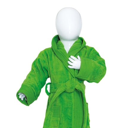 Baby Badstof Badjas Capuchon Limoen Groen One Towelling