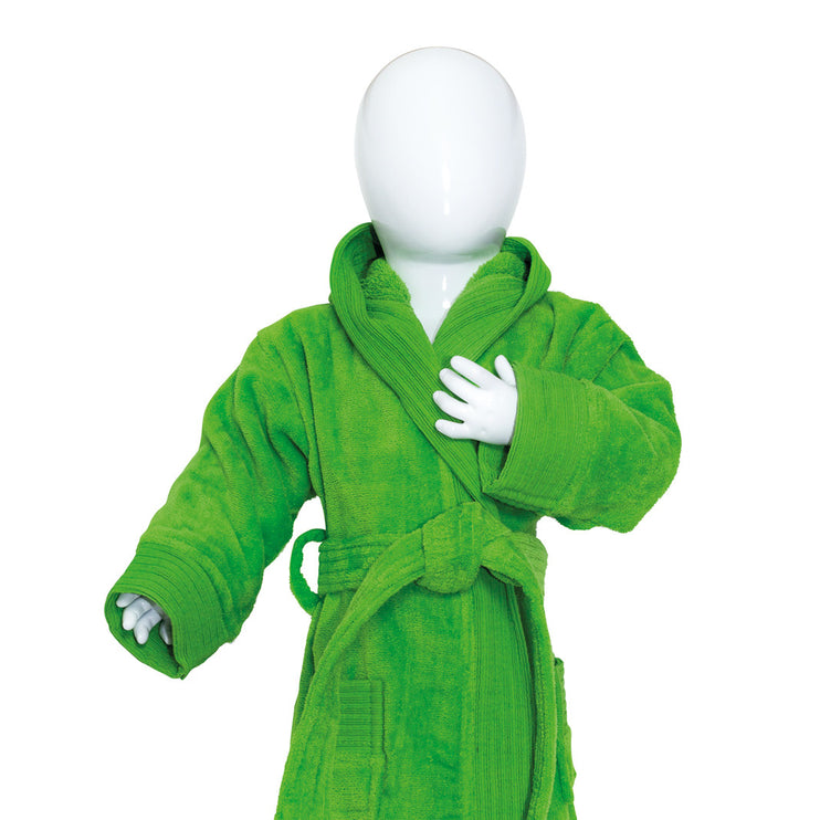 Baby Badstof Badjas Capuchon Limoen Groen One Towelling