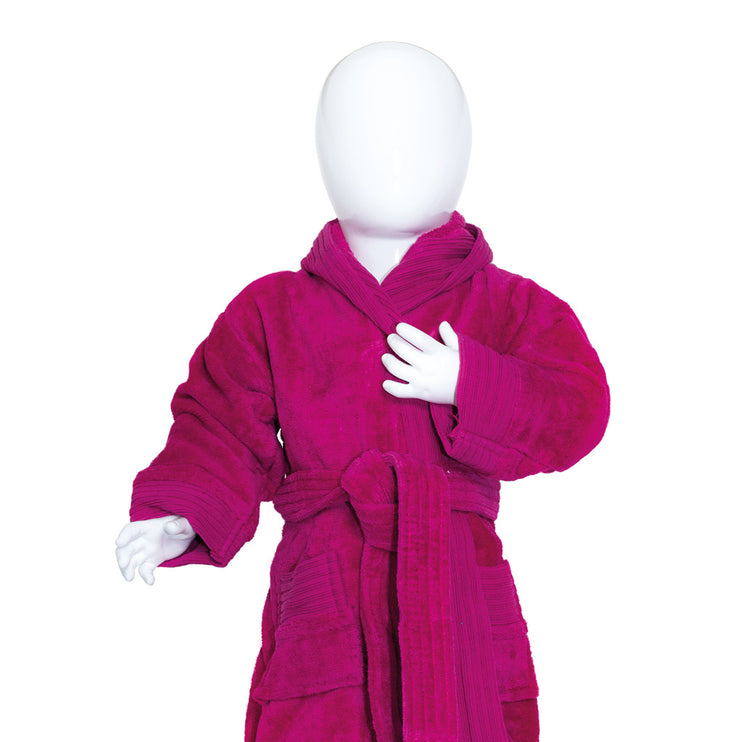 Baby Badstof Badjas Capuchon Magenta One Towelling