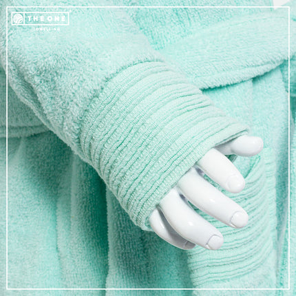 Baby Badstof Badjas Capuchon Turquoise One Towelling
