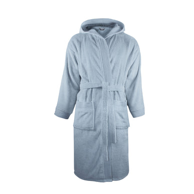 Badstof Badjas Capuchon Licht Blauw One Towelling