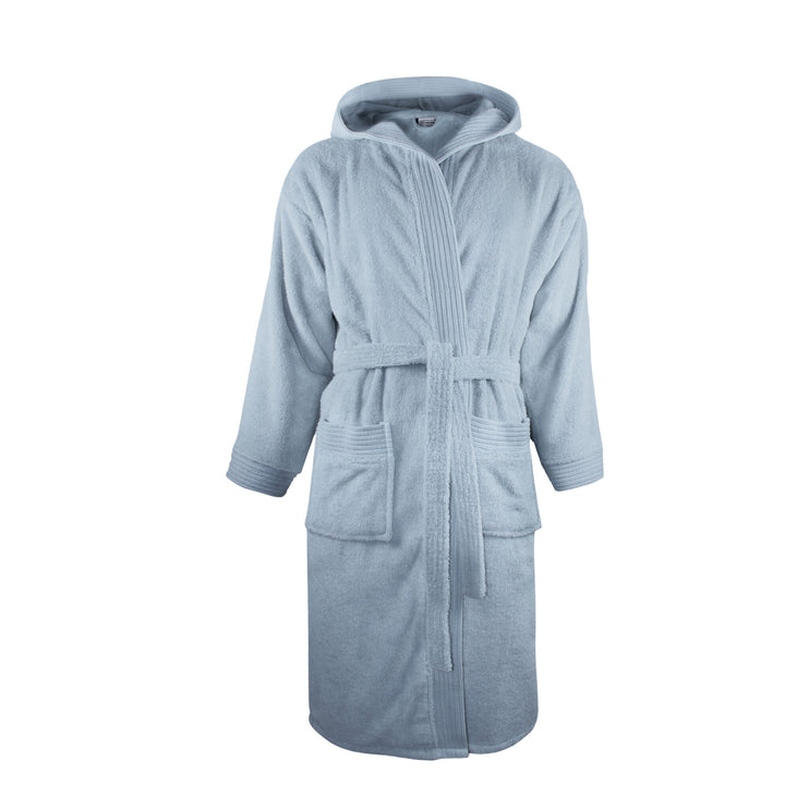 Badstof Badjas Capuchon Licht Blauw One Towelling