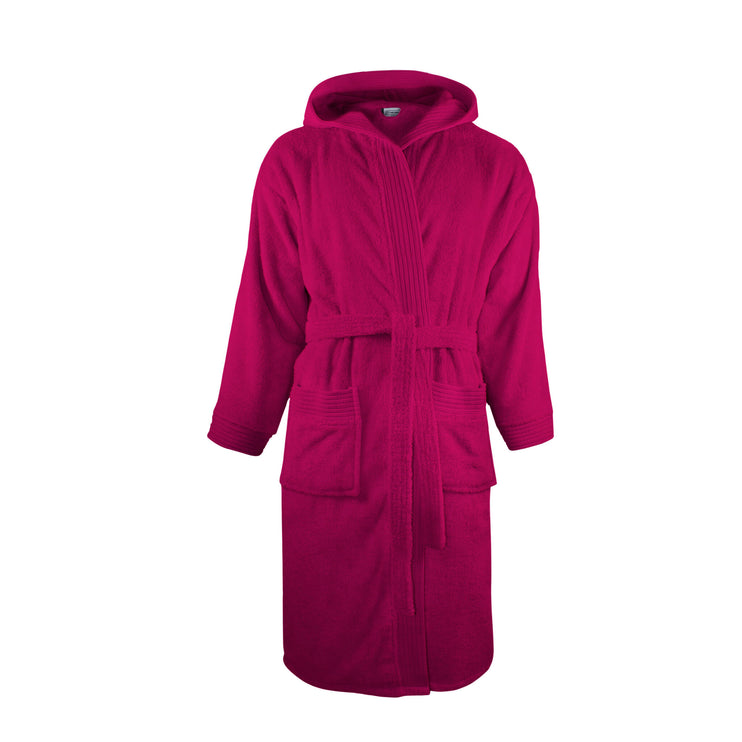 Badstof Badjas Capuchon Magenta One Towelling