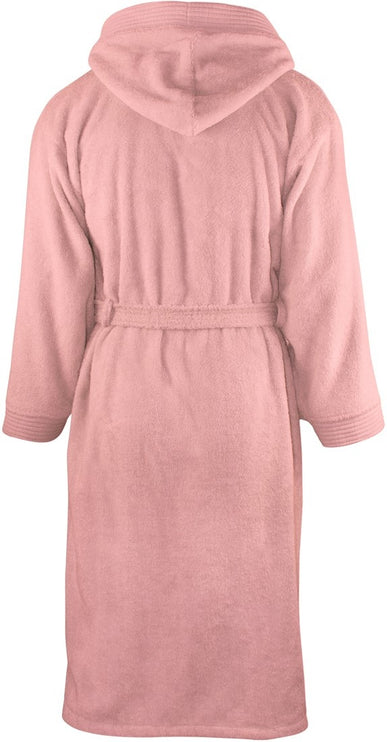 Badstof Badjas Capuchon Zalm Roze One Towelling