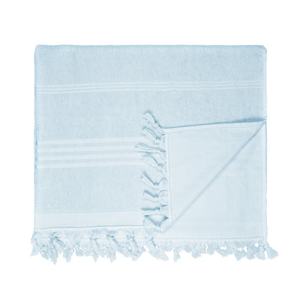 Hamamdoek Badstof Handdoek Licht Blauw - 100 x 165 cm One Towelling