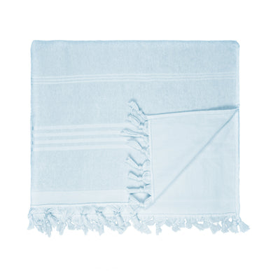 Hamamdoek Badstof Handdoek Licht Blauw - 100 x 165 cm One Towelling