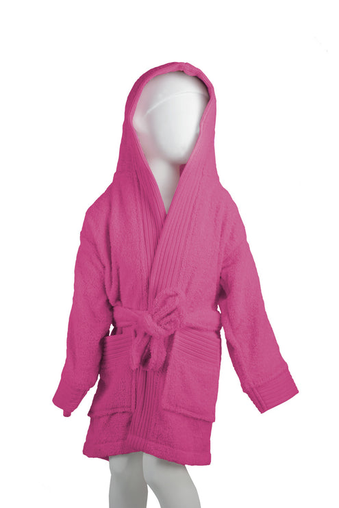 Badstof Kinderbadjas Capuchon Magenta One Towelling