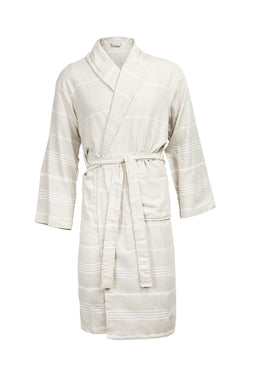 Hamam Badjas Beige/Wit One Towelling