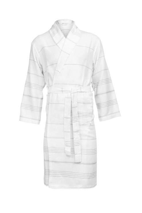 Hamam Badjas Wit/Grijs One Towelling