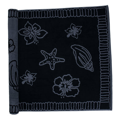 Strandlaken Hawaii Zwart/antraciet - 90 x 190 cm One Towelling