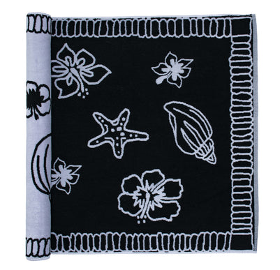 Strandlaken Hawaii Zwart/wit - 90 x 190 cm One Towelling