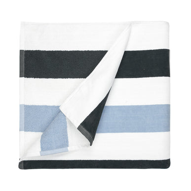 Strandlaken Zomers Gestreept Antraciet/Licht Blauw - 90 x 190cm One Towelling
