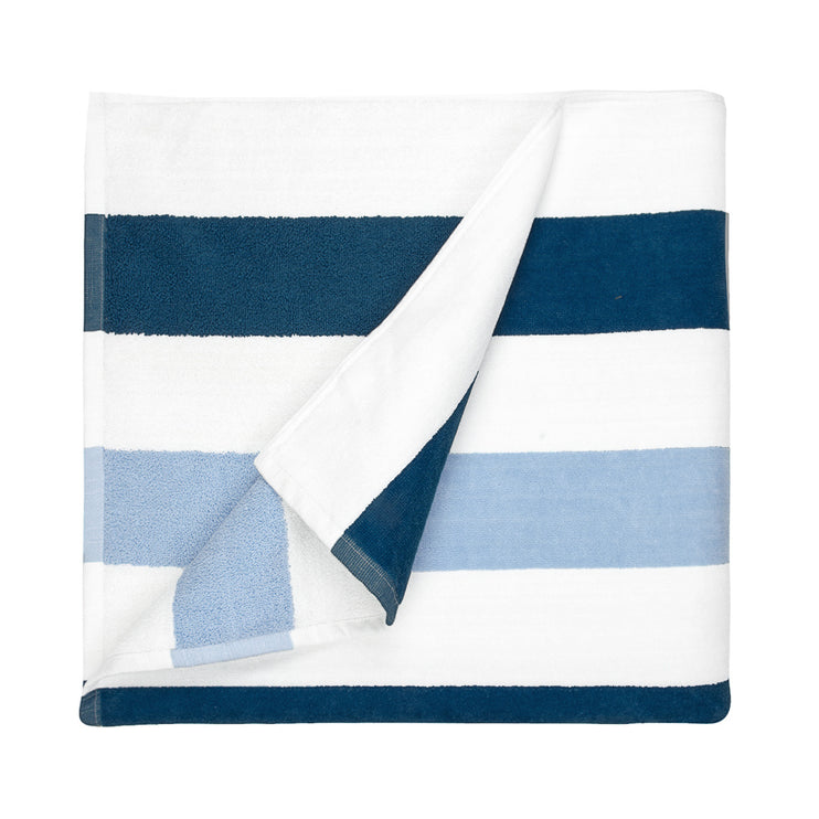 Strandlaken Zomers Gestreept Marineblauw/Licht Blauw - 90 x 190cm One Towelling