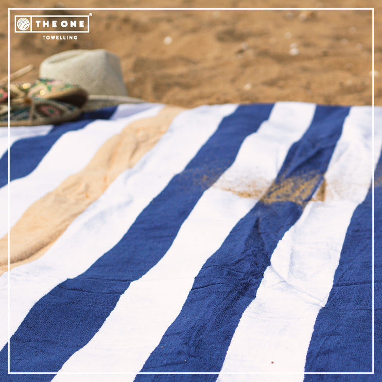 Strandlaken Zomers Gestreept Petrol/Mint - 90 x 190cm One Towelling
