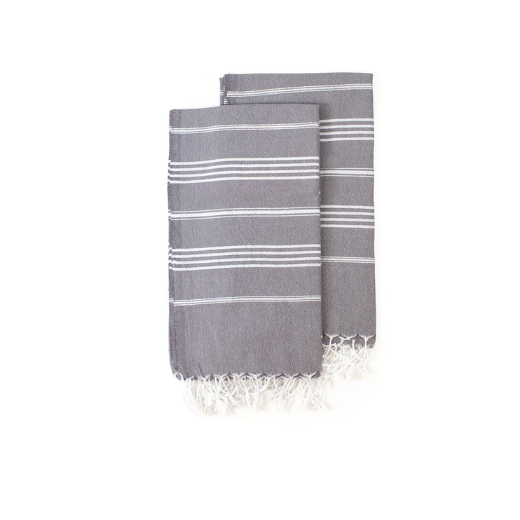 Sultan Hamamdoek Antraciet/Wit - 100 x 180 cm One Towelling