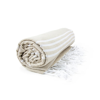 Sultan Hamamdoek Beige/Wit - 100 x 180 cm One Towelling