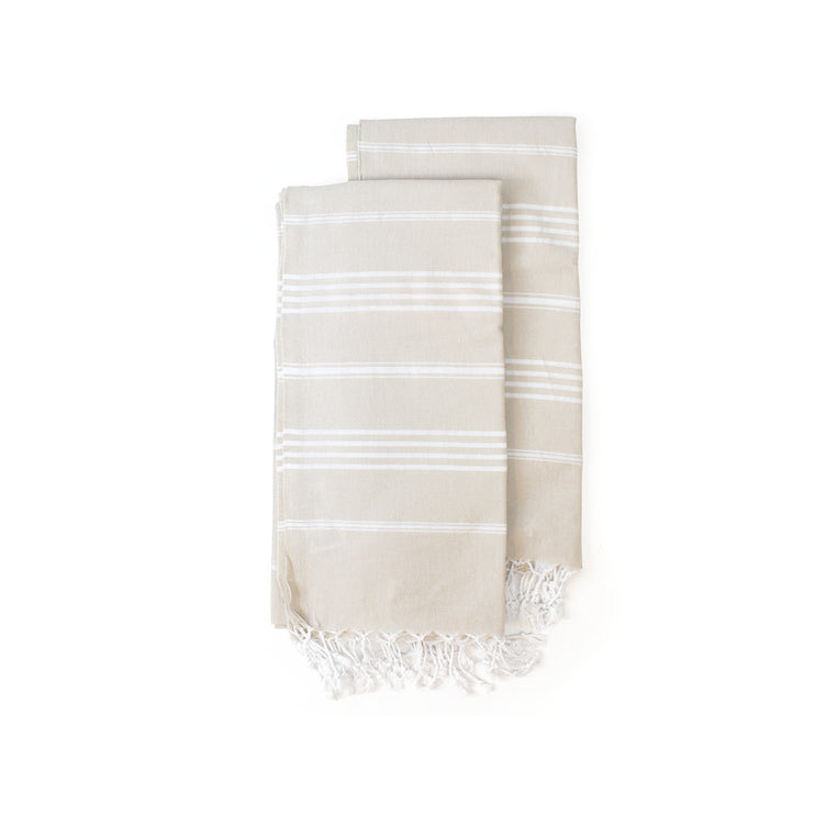 Sultan Hamamdoek Beige/Wit - 100 x 180 cm One Towelling