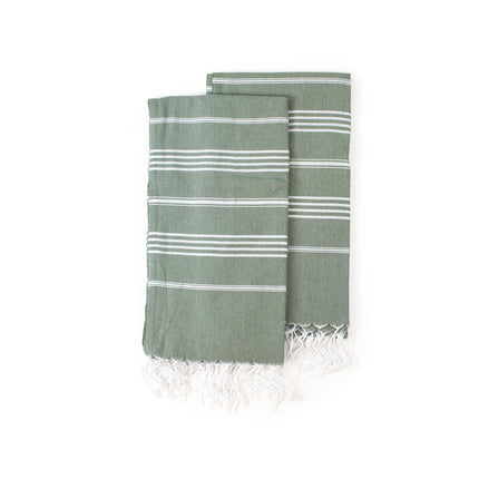 Sultan Hamamdoek Olijfgroen/Wit - 100 x 180 cm One Towelling