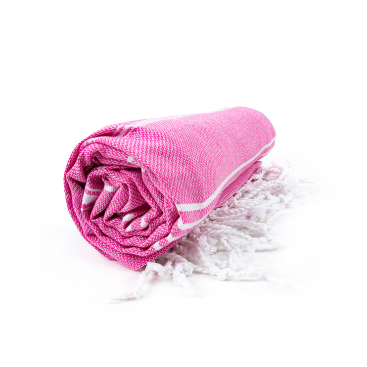 Sultan Hamamdoek Pink/Wit - 100 x 180 cm One Towelling