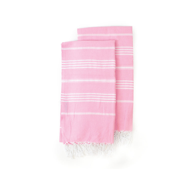 Sultan Hamamdoek Pink/Wit - 100 x 180 cm One Towelling