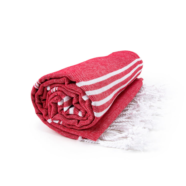 Sultan Hamamdoek Rood/Wit - 100 x 180 cm One Towelling