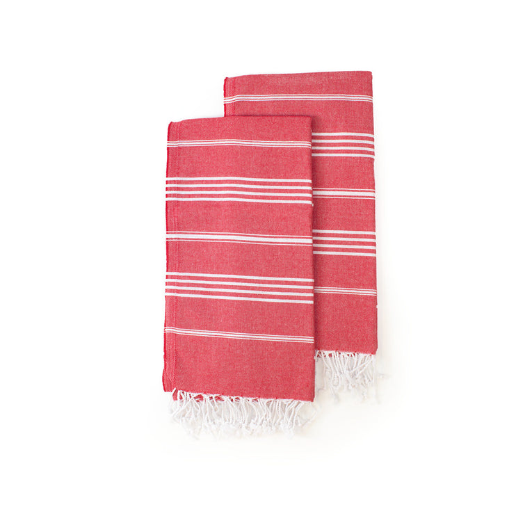 Sultan Hamamdoek Rood/Wit - 100 x 180 cm One Towelling