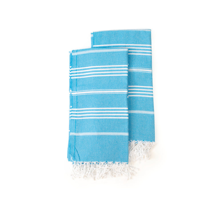 Sultan Hamamdoek Turquoise/Wit - 100 x 180 cm One Towelling