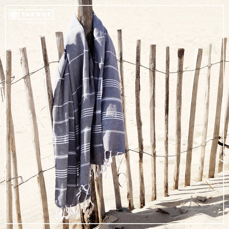 Sultan Hamamdoek Wit/Grijs - 100 x 180 cm One Towelling
